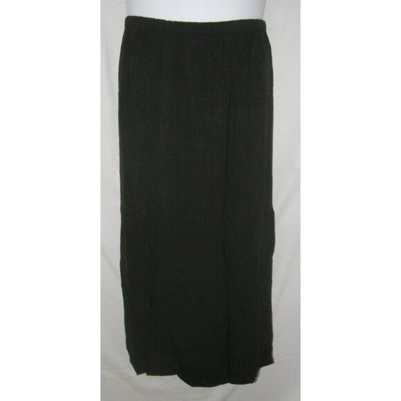 NEW NWT Black Sz 12 Elastic Waist Lightweight Wool Mock Wrap Maxi Skirt JONES NY - Picture 1 of 4